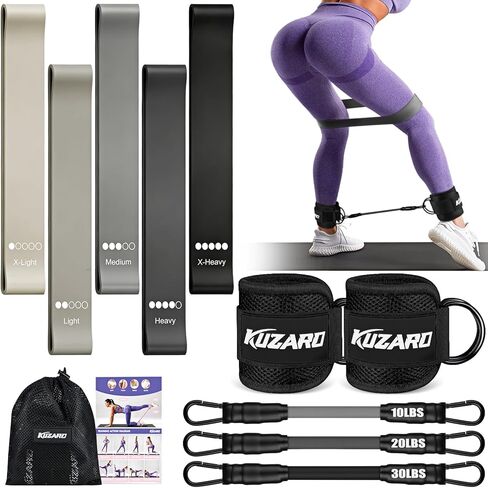 Ankle Resistance Bands with Cuffs, Resistance Bands Set for Working Out, Leg and Glute Exercise Bands – Home Gym Workout Equipment for Women, Booty Building, Pilates, Rehab, Physical Therapy in Saudi Arabia