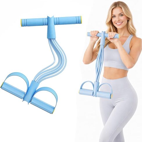 8-Tube Pedal Resistance Band with Handles, Multifunctional Pedal Resistance Band Made of Natural Rubber, Fashion Puller Exercise Equipment for Full Body Strength, Toning & Stretching in Saudi Arabia