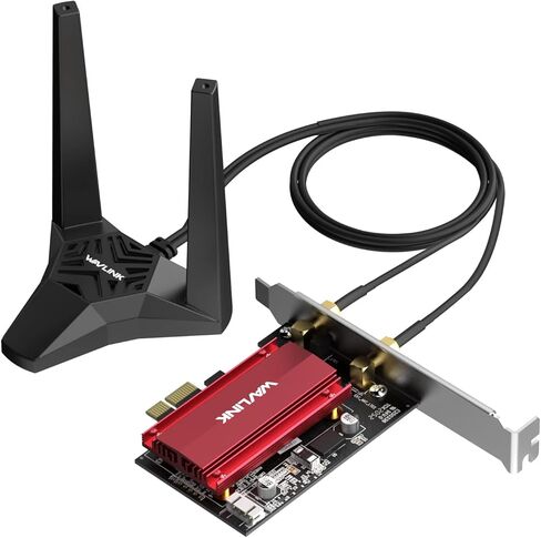 بطاقة شبكة Wavlink PCIe WiFi 6e WiFi ، 2025 Tri-Band AX5400 بطاقة شبكة لاسلكية مع Bluetooth 5.3 ، AX210 Chip ، Mu-Mimo ، WPA3 ، Ofdma ، قوس منخفضة ، بالوعة الحرارة. in Saudi Arabia