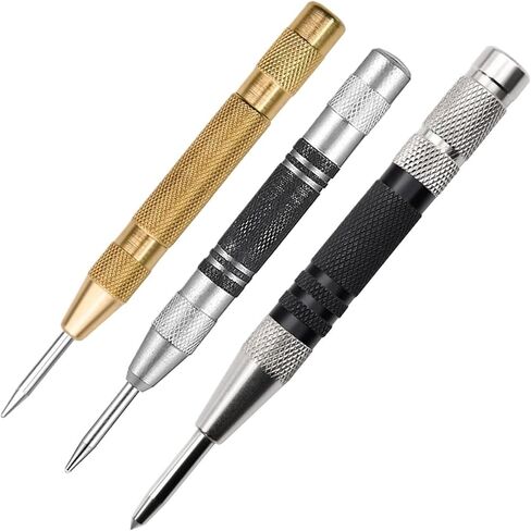 Center Positioning Punch 1pc Automatic Centre Punch General Automatic Punch Metal Drill Adjustable Spring Loaded Automatic Punch Hand Tools Sets(Silver Set) in Kuwait