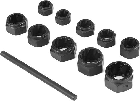 Bolt Remover Kit Damaged Nut Extractor Set 11PCS High Hardness 40CR Material Spiral Teeth Design for Removing Stripped Bolts and Nuts 9mm to 19mm in Saudi Arabia
