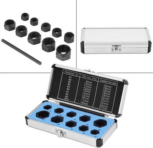 Bolt Remover Kit Damaged Nut Extractor Set 11PCS High Hardness 40CR Material Spiral Teeth Design for Removing Stripped Bolts and Nuts 9mm to 19mm in Saudi Arabia