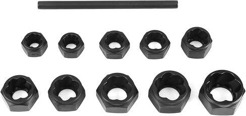 Bolt Remover Kit Damaged Nut Extractor Set 11PCS High Hardness 40CR Material Spiral Teeth Design for Removing Stripped Bolts and Nuts 9mm to 19mm in Saudi Arabia