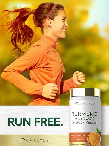 كارلايل كركم مع خلاصة الفلفل الأسود | 60 كبسولة | مركب مع CoQ10 | المكملات العشبية التقليدية | تركيبة نباتية، غير معدلة وراثيًا، خالية من الغلوتين in Kuwait