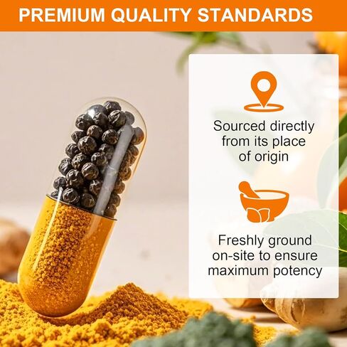 Turmeric and Ginger Supplement 1500mg, Turmeric Complex Supplement with Black Pepper Extract & 95% Curcuminoids for Helping with Joint Pain in Kuwait
