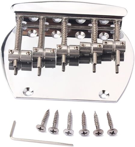 HANABASS Silver Semi-Circle Tremolo Vibrato Bridge Tailpiece for 5-String Electric Guitar with Screws Compatible with SG Models GA1014 in Saudi Arabia