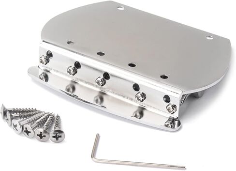 HANABASS Silver Semi-Circle Tremolo Vibrato Bridge Tailpiece for 5-String Electric Guitar with Screws Compatible with SG Models GA1014 in Saudi Arabia
