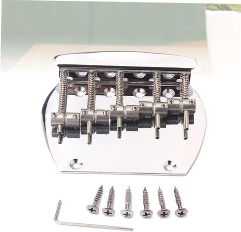 HANABASS Silver Semi-Circle Tremolo Vibrato Bridge Tailpiece for 5-String Electric Guitar with Screws Compatible with SG Models GA1014 in Saudi Arabia