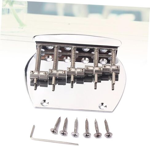 HANABASS Silver Semi-Circle Tremolo Vibrato Bridge Tailpiece for 5-String Electric Guitar with Screws Compatible with SG Models GA1014 in Saudi Arabia