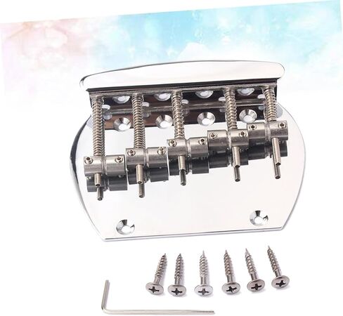 HANABASS Silver Semi-Circle Tremolo Vibrato Bridge Tailpiece for 5-String Electric Guitar with Screws Compatible with SG Models GA1014 in Saudi Arabia