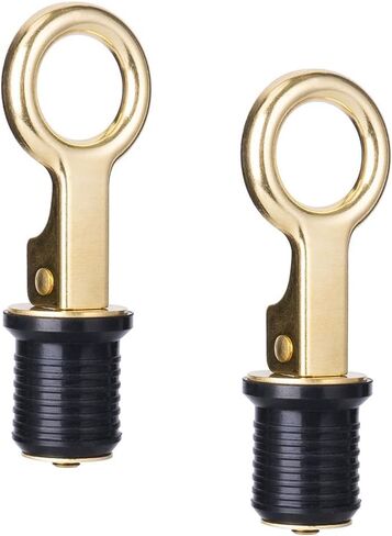 Young Marine Snap-Handle Drain Plug, for 1-1/4 inch-Diameter Drains, Locks in Place, Brass Handle, Rubber Plug in Saudi Arabia