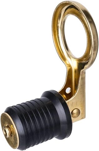 Young Marine Snap-Handle Drain Plug, for 1-1/4 inch-Diameter Drains, Locks in Place, Brass Handle, Rubber Plug in Saudi Arabia