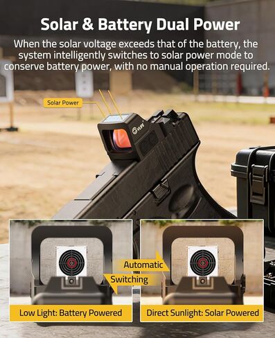 CVLIFE WildHawk X Z03 Solar Red Dot for RMS/RMSC, Multi-Reticle 2MOA & 32MOA Circle Pistol Sight, 3500G Shockproof Motion Awake Handgun Red Dot, Multi-Coating lens, with Adapter for RMR/MOS/Picatinny. in Saudi Arabia
