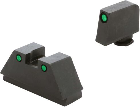 مجموعة رؤية AMERIGLO Optic المتوافقة مع Glock - مقاس XL طويل أخضر تريتيوم أسود مخطط .315 بوصة أمامي، مخطط أسود تريتيوم أخضر .394 بوصة خلفي in Saudi Arabia