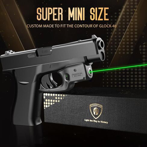منظار ليزر أخضر من WARRIORLAND مصمم ليناسب Glock 48 مع مجموعة الحافظة، ومنظار شعاع أخضر مع مؤشر الطاقة، وحافظة IWB Kydex مصنوعة خصيصًا لليد اليمنى، WLS-105G w/ G48 in Saudi Arabia