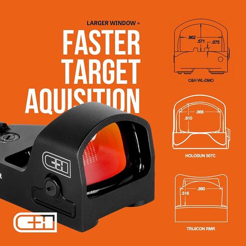 C+H Direct Mount Micro Red Dot Sight for Pistol | Compatible with Walther PDP 2.0 Optics Ready | Shake Awake Multi-Reticle | Red Dot Reflex Sight for Pistol in Kuwait