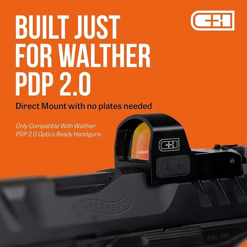 C+H Direct Mount Micro Red Dot Sight for Pistol | Compatible with Walther PDP 2.0 Optics Ready | Shake Awake Multi-Reticle | Red Dot Reflex Sight for Pistol in Kuwait