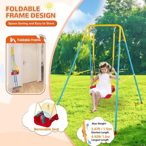 مجموعة أرجوحة من 3 في 1 ، مجموعة أرجوحة داخلية وخارجية تتأرجح مع معادن قابلة للطي من 6 أشهر إلى 10 سنوات ، من السهل تجميعها وتخزينها (غاري) in Kuwait