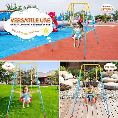 مجموعة أرجوحة من 3 في 1 ، مجموعة أرجوحة داخلية وخارجية تتأرجح مع معادن قابلة للطي من 6 أشهر إلى 10 سنوات ، من السهل تجميعها وتخزينها (غاري) in Kuwait