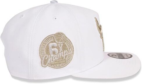 قبعة شيكاغو بولز 9FIFTY A-Frame 6X NBA Finals Champs من New Era باللون الأبيض والفضي والذهبي، قبعة قابلة للتعديل in Kuwait