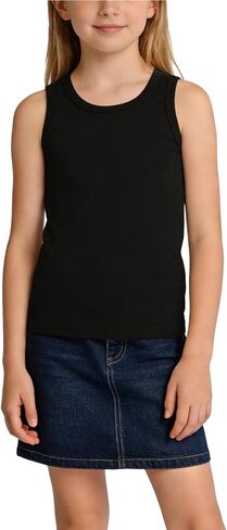 2T-12Y Baby Toddler Girl Tank Tops Sleeveless Undershirt Kids Solid Color Shirt Casual Tee in Kuwait