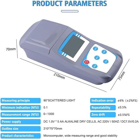 جهاز قياس التعكر في المختبر، جهاز اختبار محلل التعكر المحمول، مع وظيفة تخزين البيانات، لمختبر حمام السباحة in Kuwait