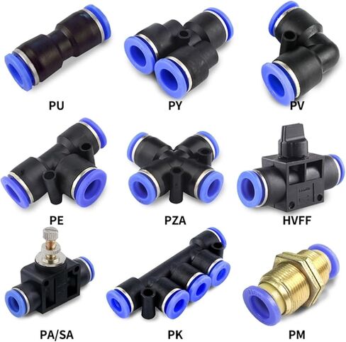 Pneumatic Fitting Pipe Connector Tube Release Water Hose Plastic 4/6/8/10/12/14mm PP Connectors 1Pcs(PP,14mm) in Saudi Arabia