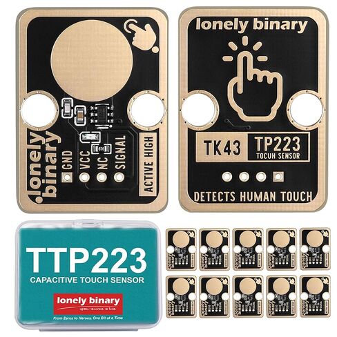 وحدة تبديل لمس TTP223 مكونة من 12 قطعة، إصدار ذهبي، مستشعر لمس سعوي TTP223 KIT، طلاء ذهبي ممتاز خالٍ من الرصاص متوافق مع Arduino IDE، Raspberry Pi Pico، ESP32-S3 in Kuwait