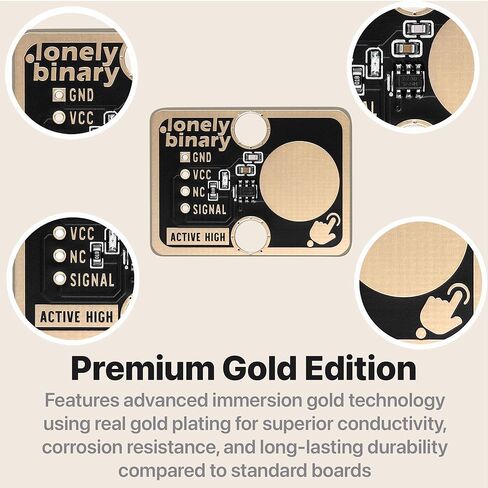 وحدة تبديل لمس TTP223 مكونة من 12 قطعة، إصدار ذهبي، مستشعر لمس سعوي TTP223 KIT، طلاء ذهبي ممتاز خالٍ من الرصاص متوافق مع Arduino IDE، Raspberry Pi Pico، ESP32-S3 in Kuwait