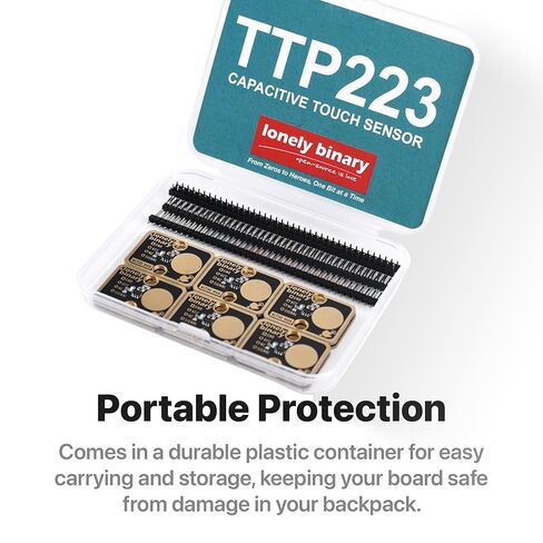 وحدة تبديل لمس TTP223 مكونة من 12 قطعة، إصدار ذهبي، مستشعر لمس سعوي TTP223 KIT، طلاء ذهبي ممتاز خالٍ من الرصاص متوافق مع Arduino IDE، Raspberry Pi Pico، ESP32-S3 in Kuwait