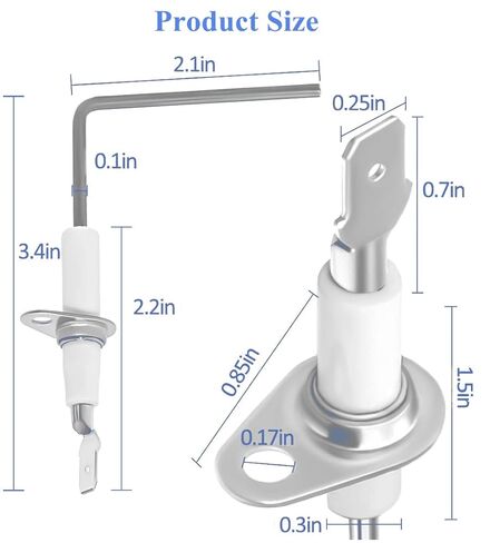 مستشعر اللهب SEN01114 لقضيب مستشعر لهب الفرن تراين/الأمريكي القياسي من الفولاذ المقاوم للصدأ SEN337، SEN0337، SEN441، SEN0441، SEN491، SEN00491، SEN1114، PSE-T19، B340888-2 (حزمة من 2) in Kuwait