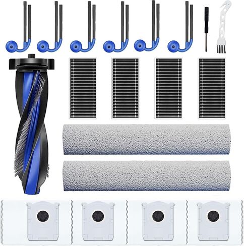 قطع غيار T90 PRO Omni للمكنسة الكهربائية ECOVACS DEEBOT T90 Omni / T90 PRO Omni Robot، تتضمن فرشاة رئيسية واحدة، ممسحتين، 4 أكياس غبار، 4 مرشحات، 6 فرش جانبية ومفك براغي واحد، فرشاة نظيفة واحدة in Kuwait