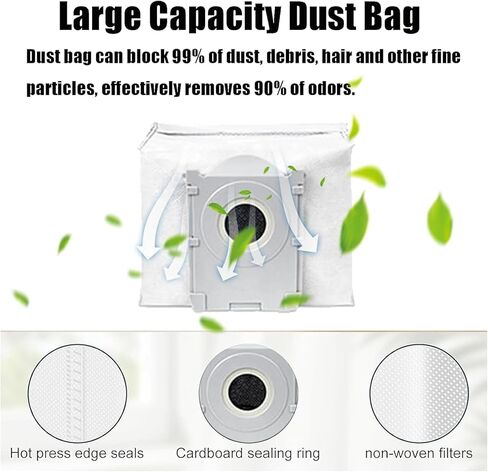 قطع غيار T90 PRO Omni للمكنسة الكهربائية ECOVACS DEEBOT T90 Omni / T90 PRO Omni Robot، تتضمن فرشاة رئيسية واحدة، ممسحتين، 4 أكياس غبار، 4 مرشحات، 6 فرش جانبية ومفك براغي واحد، فرشاة نظيفة واحدة in Kuwait