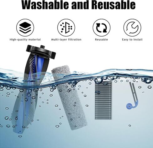 قطع غيار T90 PRO Omni للمكنسة الكهربائية ECOVACS DEEBOT T90 Omni / T90 PRO Omni Robot، تتضمن فرشاة رئيسية واحدة، ممسحتين، 4 أكياس غبار، 4 مرشحات، 6 فرش جانبية ومفك براغي واحد، فرشاة نظيفة واحدة in Kuwait