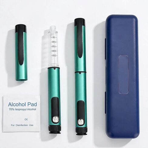 حاقن قلم الببتيد 80 وحدة، أقلام الببتيد V1 القابلة لإعادة الاستخدام لخراطيش 3 مل - للاستخدام اليومي مع مكبس ناعم وحقيبة سفر، توافق عالمي، يتضمن 50 وسادة إعداد، أخضر in Kuwait