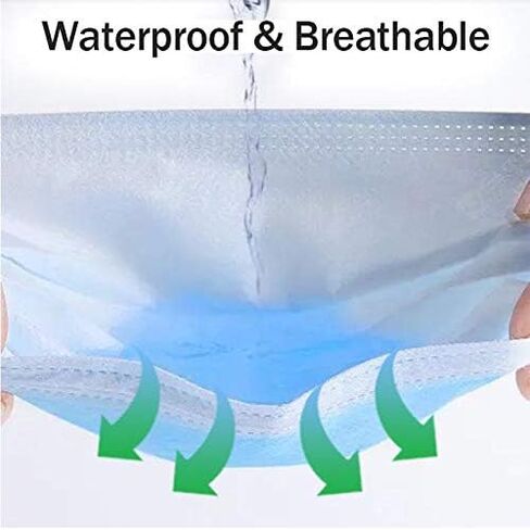 Tie Dye Light Blue Safety Mask 3 Layer Protection Disposable Face Mask Melt-Blown for Adults 50 pcs in Saudi Arabia