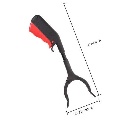 2 قطعة أداة منتزع القمامة الحديدية الثقيلة 28 سنتيمتر مقبض طويل مشبك منتقي القمامة المحمول لورق النفايات ولاقط الحطام الخارجي in Kuwait
