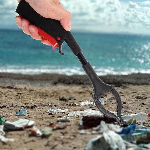 2 قطعة أداة منتزع القمامة الحديدية الثقيلة 28 سنتيمتر مقبض طويل مشبك منتقي القمامة المحمول لورق النفايات ولاقط الحطام الخارجي in Kuwait