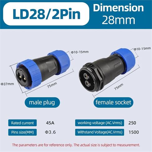LD28 موصل تجعيد برغي بدون لحام IP68 لرسو السفن مقاوم للماء 2Pin 3Pin 4Pin 6Pin لإضاءة LED الخارجية (5Pin، 5 مجموعات) in Kuwait