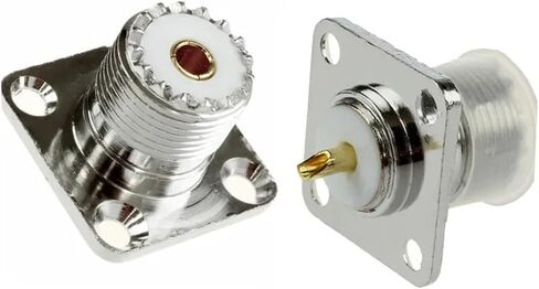 5PCS Pure Copper UHF-KF female/SO239/SL16/M Female Head PL259 Flange Panel Fixed Square Plate Female Connector in Saudi Arabia