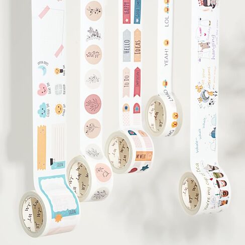 WT Tail Waggers Washi Tape Sticker Set, 4 Rolls, Original Designs, Cute Pet-Themed Decorative Masking Tape, Wide Craft Tape, Bujo Planner Supplies, Adhesive Wrapping Tape, DIY Paper Tape in Kuwait