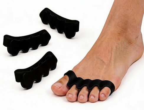 4 قطع فواصل لأصابع القدم للنساء والرجال، فواصل أصابع القدم من السيليكون بدرجة طبية، وتخفيف الورم ودعم الباديكير، ومكواة فرد أصابع اليوغا للعناية اليومية بألم القدم in Kuwait