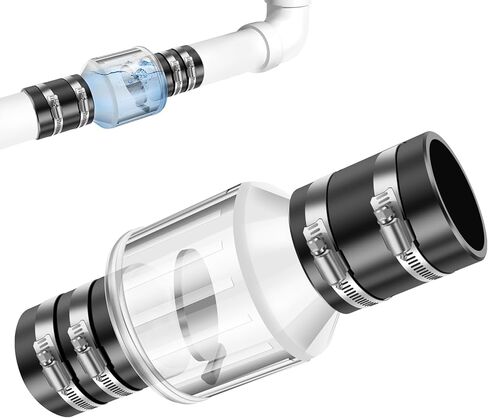 Silent PVC Check Valve,2 Inch Clear Sump Pump Check Valve Fits 7-1/4" Gap in 2" Schedule 40 Pipe, Quiet Check Valve with Spring Loaded Flapper, Leak-Proof Sewage Check Valve in Saudi Arabia