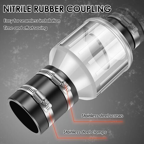 Silent PVC Check Valve,2 Inch Clear Sump Pump Check Valve Fits 7-1/4" Gap in 2" Schedule 40 Pipe, Quiet Check Valve with Spring Loaded Flapper, Leak-Proof Sewage Check Valve in Saudi Arabia