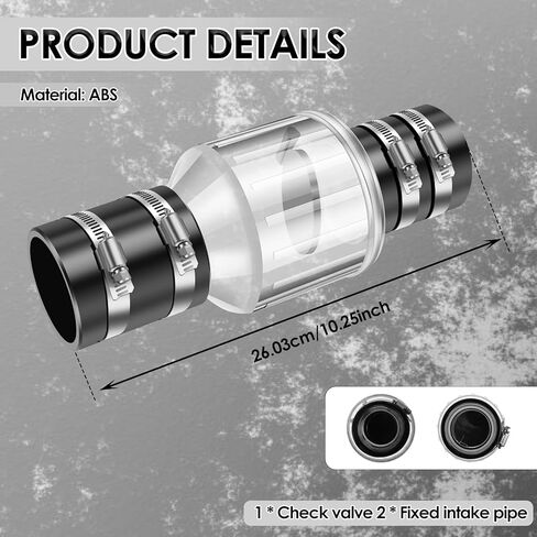 Silent PVC Check Valve,2 Inch Clear Sump Pump Check Valve Fits 7-1/4" Gap in 2" Schedule 40 Pipe, Quiet Check Valve with Spring Loaded Flapper, Leak-Proof Sewage Check Valve in Saudi Arabia
