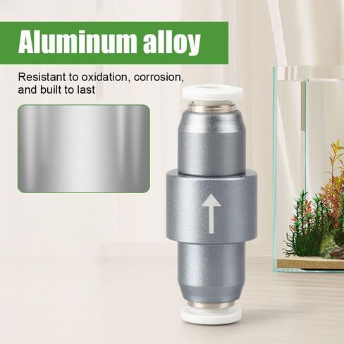 MiOYOOW Aquarium CO2 Check Valve, One Way Non-Return, Self Locking, Aluminum Alloy, 0.3 Bar Push Pressure for OD 6mm Air Pipes, Quick Connect Inline Valve for Fish Tank CO2 System in Saudi Arabia