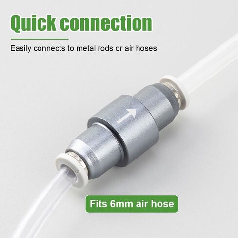 MiOYOOW Aquarium CO2 Check Valve, One Way Non-Return, Self Locking, Aluminum Alloy, 0.3 Bar Push Pressure for OD 6mm Air Pipes, Quick Connect Inline Valve for Fish Tank CO2 System in Saudi Arabia