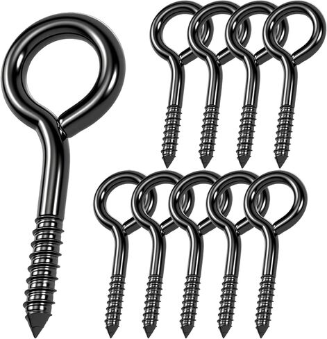 خطافات تعليق لولبية معدنية سوداء مقاس 5 بوصات شديدة التحمل. 5 قطع من خطافات السقف لتعليق النباتات، والأكواب، وأجراس الرياح، ومغذيات الطيور، والأرجوحة، وأضواء سلسلة عيد الميلاد في الأماكن الداخلية والخارجية. خطافات براغي للخشب (5) in Kuwait