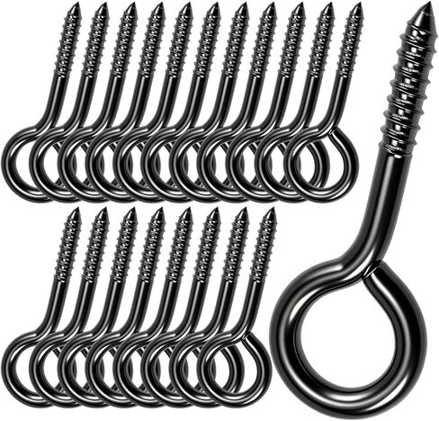 5 Inch Black Metal Eye Screw Hanger Hooks Heavy Duty.5 Pcs Ceiling Hooks For Hanging Plants,Cup,Wind Chime,Bird Feeders,Hammock,Christmas String Lights at Indoor&Outdoor.Eye Bolt Hooks For Wood (5) in Saudi Arabia
