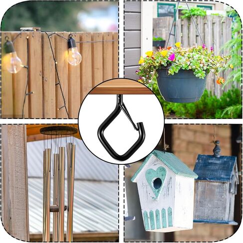 50 Pcs Heavy Duty Screw Hooks with Safety Buckle, Metal Hanging Hooks for Plants Outdoor String Lights Wind Chimes Bird Feeders, Indoor Outdoor, Includes Wing Nut Driver, 2.36 Inch in Saudi Arabia